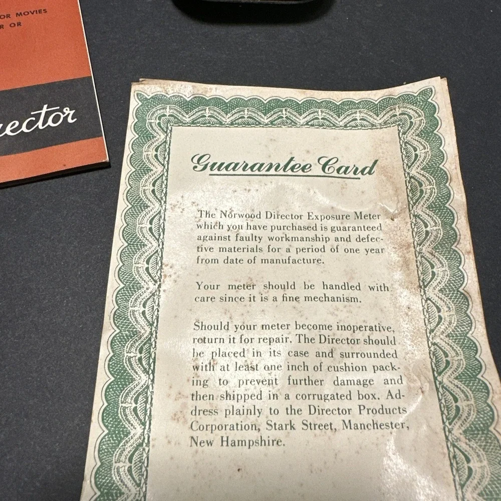 Norwood Director Exposure Meter Film Photography Vintage w/ Box Instructions